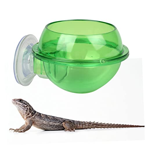 Toddmomy Reptile Feeder Bowl Suction Cup Lizard Water Dish for Chameleon Turtle Small Pet Drinking Bowl