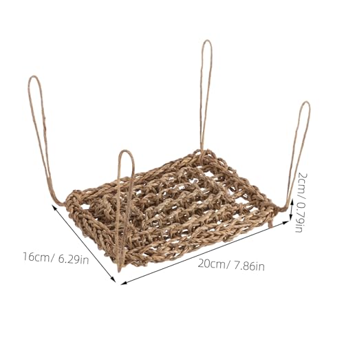 BESPORTBLE Reptile Hammock for Animals Woven Hanging Bed for Lizards Bearded Dragons Hamsters Easy to Install Design for Cozy Rest and Playtime Natural Grass Material