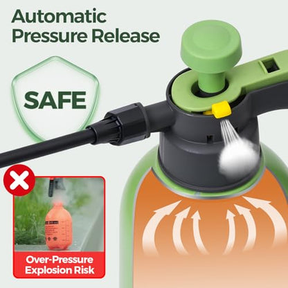 T4U 1/2 Gallon Pump Sprayer with Flexible Adjustable Nozzle, PP Hand Pump Pressure Sprayer with Built-in Measuring Cup for Home Garden Plant Care and Household Cleaning, Indoor & Outdoor Use - size: Flexible Nozzle
