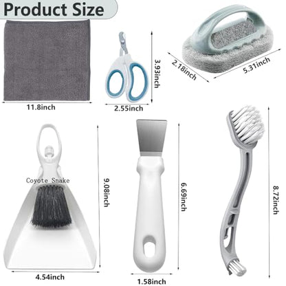 6-Piece Bearded Dragon Tank Cleaning Set, Reptile Enclosure Cleaning Tool Set with Bearded Dragon Nail Clippers&Cleaning Cloth, Brush, Scraper & Mini Dustpan for Lizard & Gecko Terrarium Maintenance