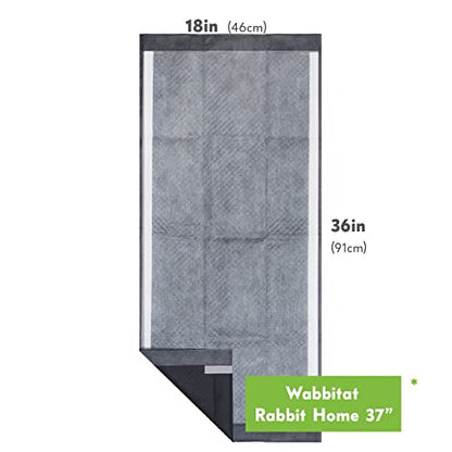 Paw Inspired Disposable Guinea Pig Cage Liners | Bamboo Charcoal Odor Controlling | Super Absorbent Liners Pee Pads for Ferrets, Rabbits, Hamsters, and Small Animals (36x18 (Wabbitat 37") - 16 ct) - size: 36x18" (Wabbitat 37") - 16 ct