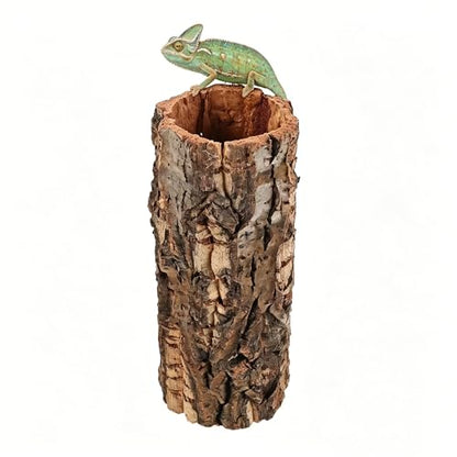 Natural Cork Bark for Reptile Hideout: Round Cork Bark Tube Terrarium Log Cave Wood Climbing Hide for Gecko Lizard Snakes Hermit Crabs Frog 3. 14×7. 8"