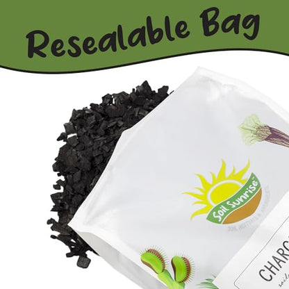 Soil Sunrise Horticultural Charcoal for Indoor Plants (2 Quarts) Hardwood Soil Additive for Orchids, Terrariums, and Gardening - size: 2 Quarts