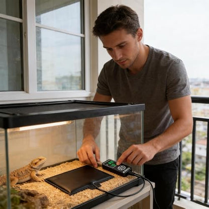 Reptile Heating Pad - PVC 20x45cm | Terrarium Under Tank Heater | for Hermit Crab Snake, Turtle Lizard, Frog Spider, and Other Reptiles Safe Environment All Cold-Blooded Companions. - color: Orange
