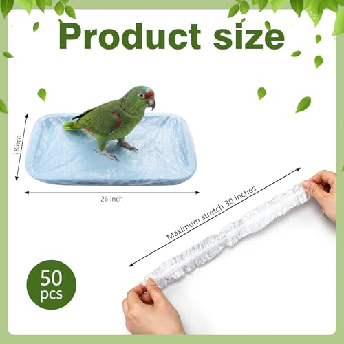 100 Pcs Disposable Bird Cage Liners Clear Plastic Parakeet Liner Bags, Universal Birdcage Liner Bags for Parakeets Parrots Finches Canaries Cockatiels, Bird Cage Accessories (26 x 18 Inches) - size: 1 Count (Pack of 100)