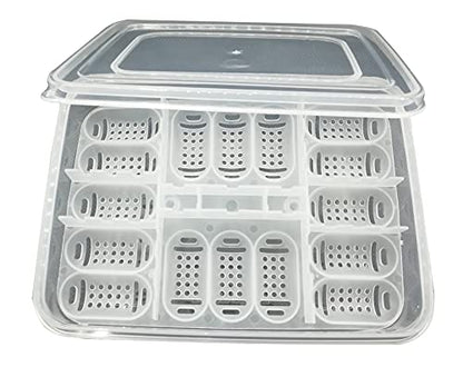 16 Grids Snakes Gecko Lizards Reptiles Eggs Incubator Tray Hatcher Box for Hatching Snake Lizards Frogs Turtle