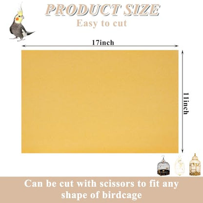 50 PCS Gravel Liner Paper for Bird Cage 11 x 17 Inch Bird Cage Paper Liners Gravel Liner Paper Birdcage Paper Cage Liner for Birdcage Parrots Cockatiels - size: 11 x 17 inch