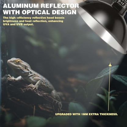 8.5-inch Standard lamp Dome for Reptile Heating Lamps, Object Heat Ceramic Heat emitters, up to 200W for Bearded Dragons Turtles Snakes and Lizards Lamps E26