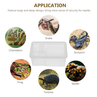 Transparent Portable Reptile Breeding Box with Breathable Holes Clear Insect Enclosure for Lizards Snakes Spiders and Frogs Small Reptile Habitat for Feeding and Observation