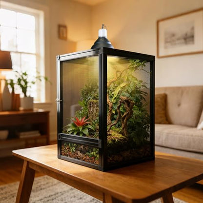 13 Gallon Reptile Enclosure 19"x13"x13" Mesh Chameleon Cage,Superior Ventilation Vertical Screen Tank for Chameleon,Crested Geckos,Leopard Geckos,Bearded Dragon,Lizards,Spider,Butterfly - size: 19x13x13inch