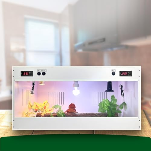 80 * 40CM Reptile Enclosure, Colorful Aluminum Frames Reptile Tank Assemble Within 6 Steps, Rust Proof Mesh Top for Air Circulation & Light Penetration, Dual Grommets for Multiple Wire Use - size: 80*40*40CM / 31.5*15.7*15.7 IN