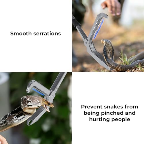 Heavy Duty Snake Tongs,Snake Catcher Grabber with Extra Long Handle & Widely Adjustable Jaw Snake Sticks and Grabbers for Yard Outdoor Pet Supplies.