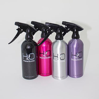 Cricket H2O Water Spray Bottle for Hair, Sparkle Purple, 13.5 oz | Continuous Stream, Adjustable Nozzle, Durable Aluminum, Refillable - color: Purple 13.5oz, size: 13.5 Ounces