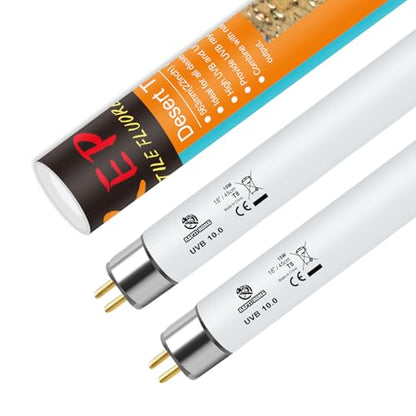 T8 UVB Reptile Light 15W 10.0-2 Pack,UVA UVB Light Bulb for Reptiles,Reptile UVB Lamp Tube for Bearded Dragon - size: 18inch-10.0