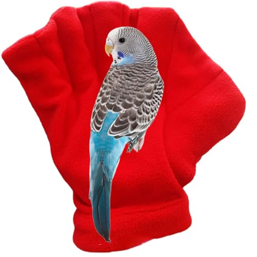 1 Pair Parrot Anti-bite Glove Bird Bite-Proof Bird Chewing Safety Protective Glove Small Animals Handling Glove Cockatiel Conure Lovebird Budgerigar Parakeet Parrot Supplies (Red) - color: Red
