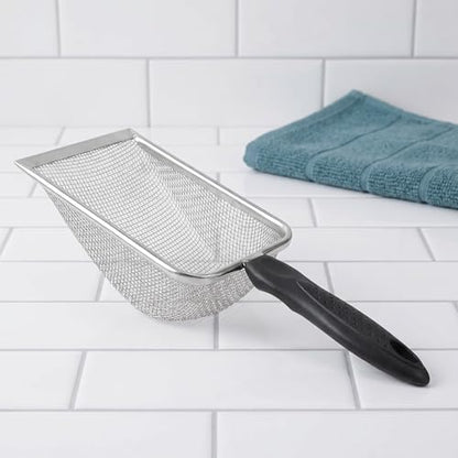 YARNOW Reptile Sand Scoop: Heavy Duty Stainless Steel 6-Mesh Sifter - Narrow Corner Litter Shovel - Substrate Cleaner for Terrariums Vivariums Mesh Size 3.8X3.8mm