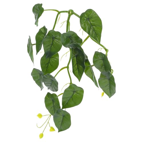 PRETYZOOM Reptile Climbing Ornaments Artificial Turtle Tank Plants with Suction Cup Hanging Simulation Leaves Vines Terrarium Decor for Lizard and Snake Habitat