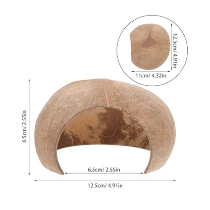 NUOBESTY 2pcs Coconut Shell Aquarium Hideouts for Fish and Shrimp Breeding Shelter, Natural Reptile and Gecko Cave Habitat, Large Pet Cave Decoration for Turtle and Hermit Crab Tank