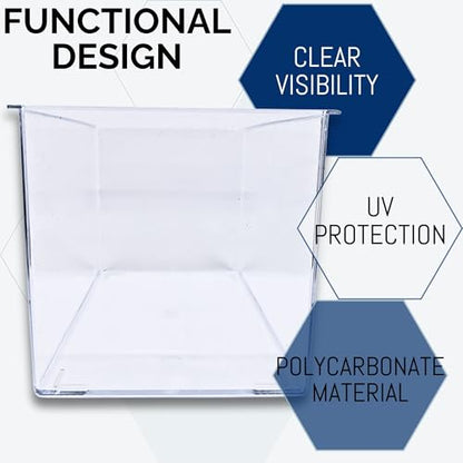 Eisco Labs - Aquarium Tank - Large 1.75 Gallon Molded Plastic Terrarium, Clear Polycarbonate Fish Tank or Insect Habitat with UV Protectant - 10.25" x 6.5" x 6.25"