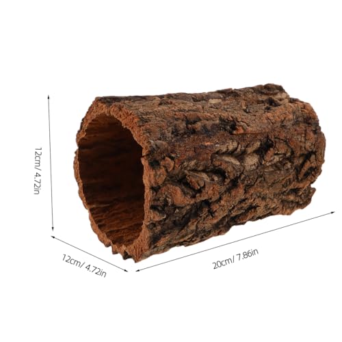 DECHOUS Natural Cork Round Reptile Hideaway - 7. 87x4. 7 Inch Terrarium Decor Tree Bark Reptile Hide Cave for Leopard Gecko Crested Gecko and Amphibians