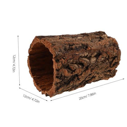 DECHOUS Natural Cork Round Reptile Hideaway - 7. 87x4. 7 Inch Terrarium Decor Tree Bark Reptile Hide Cave for Leopard Gecko Crested Gecko and Amphibians