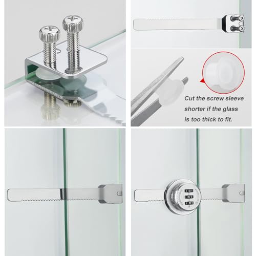 ETEKJOY Keyless Ratchet Lock for Sliding Glass Door Showcase Display Case Cabinet 3-Digital Password Combination (Black) - color: Black