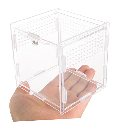 BESPORTBLE Portable Reptile Terrarium Aquarium Fish Breeder Box Observation Case for Lizards - size: 9.5x9cm