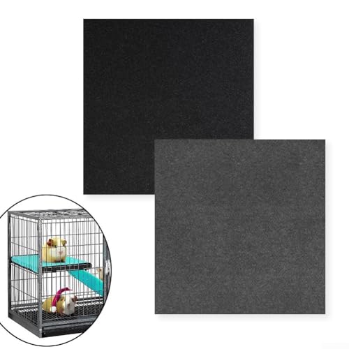 30-Pack Disposable Bird Cage Liners 20X18 Inch Precut 1Mm Felt Pads For Parrots Hamsters Rabbits Conures And Small Animal Cages Mesh Design Natural Dust-Free Soft Material Cuttable Black Gray(black) - color: black