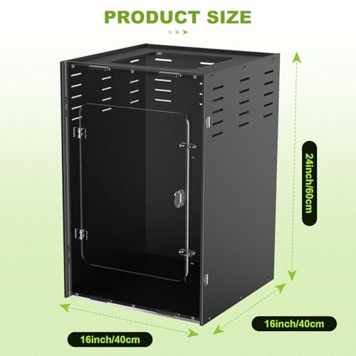 5-Sided Blackout Reptile Tank Enclosure, 16×16×24 inch Crested Gecko Tank Enclosure, Front Opening Reptile Enclosure with Mesh Top for Crested Geckos Small Lizards Tree Frogs & Arboreal Pets