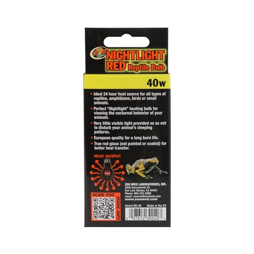 Zoo Med Nightlight Red Reptile Bulb, 40 Watts - size: 40 W