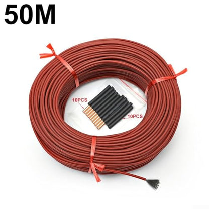 Carbon Fiber Heating Wire,Silicone Infrared Heating Cable,Electric Radiant Floor Cable,12k Ohm Resistance Wire,Far Infrared Heat Element,Greenhouse Soil Heating Wire,Pipe Freeze(100 m) - size: 100 m