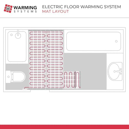 110 Sqft 120V Electric Radiant Floor Heating Mat – Includes Heating Mat, Programmable Thermostat, Thermostat Floor Sensor, Installation Monitor and Under Tile Heater - size: 110 Sq Ft (120 Volt)