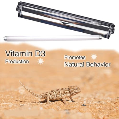 T8 UVB Reptile Light Kit, 15W UVB Light Fixture and 10.0 UVB Lamp Bulb Kit, for Desert-Dwelling Reptiles, Bearded Dragon UVB Light 18 inches - size: 15W UVB10.0 T8 KIT