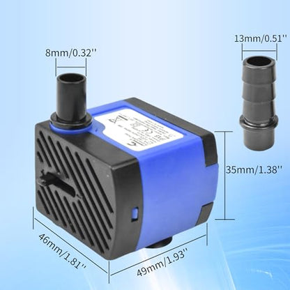 CONQUERALL 2PCS Circulation Pump 4W 74GPH Adjustable Flow Hydroponics Supplies for Tabletop Water Fountain - color: 74gph-4w, size: 2PCS