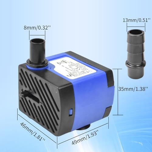 CONQUERALL 92GPH 5W Submersible Pump Mini Adjustable for Fish Tanks, Tabletop Fountains, Hydroponic Systems, Pet Fountains