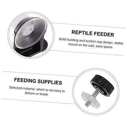 Abaodam 1set Reptile Feeders Double Bowl Design Lizard Water Basin Easy to Clean Feeding Dish for Bearded Dragons Geckos and Frogs