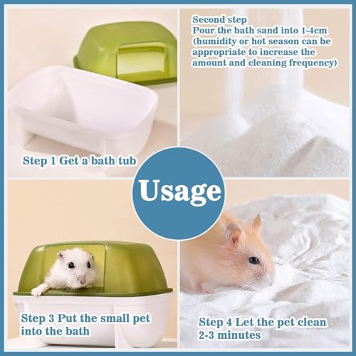 Hamster Sand Bath - Whit Fine Sand Hamster Bedding Reptile Silica Sand Gerbil Hideout for Hamster Chinchillas Gerbil Small Animals Small Pets (White, 1.1 lb + M Hamster Bathtub + Scoop) - color: White, size: 1.1 lb + M Hamster Bathtub + Scoop