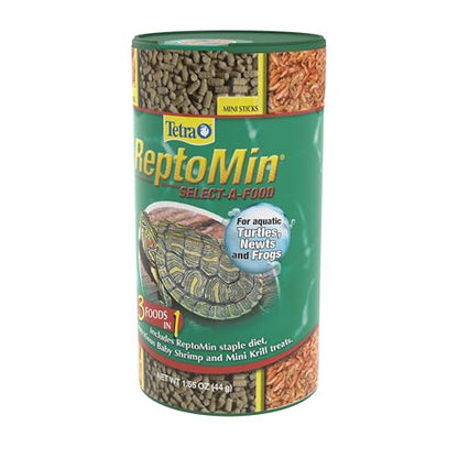 Tetra ReptoMin Select-A-Food 1.55 Ounces, For Aquatic Turtles, Newts And Frogs, Variety Pack - size: 1.55 Ounce (Pack of 1)