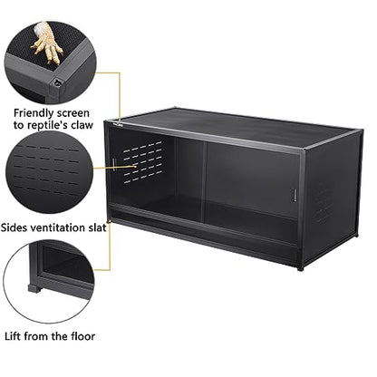 Reptile Tank 4 Packs, 40"x16"x16" Stackable Space Efficient Reptile Enclosure for Bearded Dragon and Ball Python, Expandable Snake Terrarium with Front Opening, Combination Lock - size: Four 40x16x16''-44 Gallon with Kit