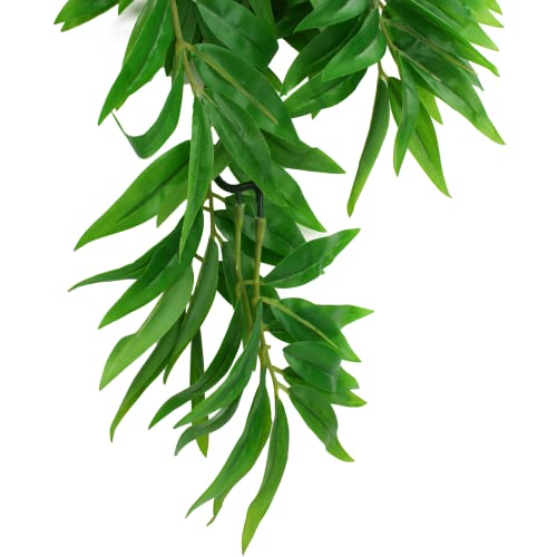 Multipet Komodo Reptile Terrarium Bamboo Hanging Vine Plant | Artificial Climbing Tank Habitat Decoration Accessory with Suction Cup, Small, 16 inches