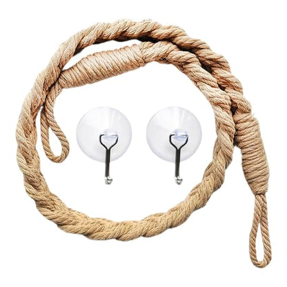 Climbing Rope Toys with Suction Cup Hooks - Hanging Rope Ladder Reptile Vines Toys, Reptile Tank Terrarium Accessories Habitat Decor for Reptiles Geckos Lizards Snakes Iguanas (1, Brown)