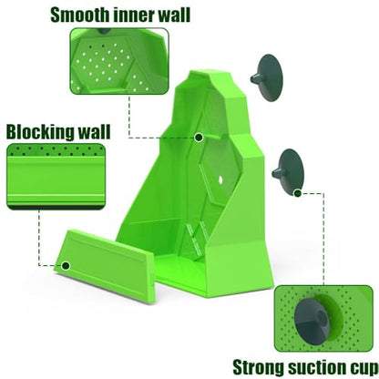 Reptile Bug Feed Bowl, Suction Cup Hanger Escapeproof Bugs Feeder Box with Ventilation Holes, Wall-Mounted Hunting Food Bowl for Lizard Bearded Dragon Frog - size: Small 13.2*5.5*13.7cm/5.2*2.2*5.4"