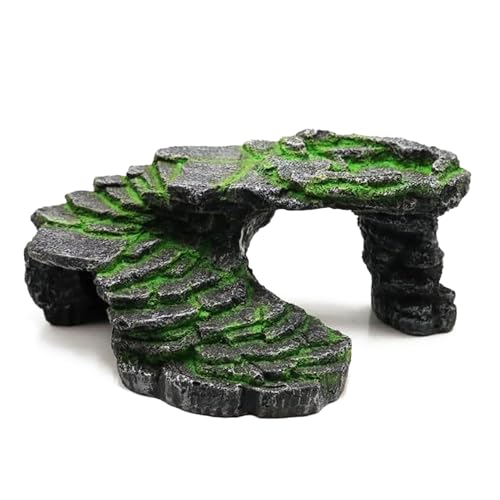 Mipukbay Reptiles Basking Platform Climbing Ramp Habitat, Turtle Habitat Reptiles Dock Resting Stone, Aquarium Ornament Rock for Lizard, Frogs, Newts