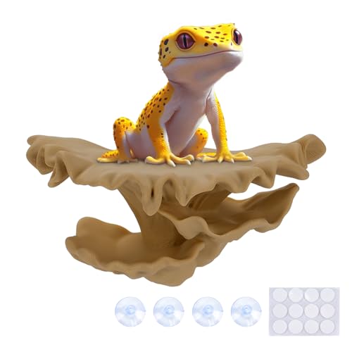 Westant Mushroom Decor for Reptile Tank, Fish Tank, Pet-Safe Bearded Dragon Tank Accessories, Realistic Terrarium Plants for Leopard Geckos, Crested Geckos, Tree Frogs, Snakes (Almond, Shelf Cap) - color: Almond, size: Shelf Cap