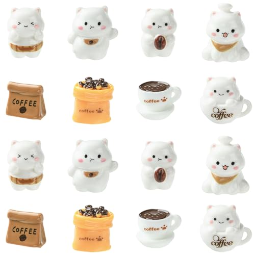 40 pcs 8 Styles Mini Pet Dog Resin Figurines Set Coffee Puppy Animals Figures for DIY Micro Landscape Home Party Table Desk Decor - color: 40pcs-10~20x16~23x12.5~24mm-dog Resin Figurines