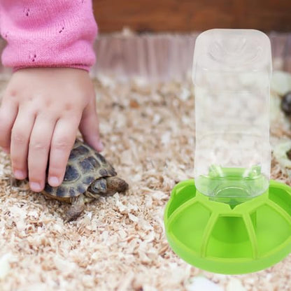 Happyyami 2sets Reptile Water Feeders for Tortoises and Lizards Plastic Water and Food Bowls Enclosure for Easy Drinking and Eating for Small Reptile Pets