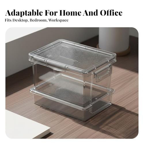 Reptile Feeding Box, Clear Ventilation Container for Mealworms and Crickets, 5.31 x 3.54 x 3.94 in