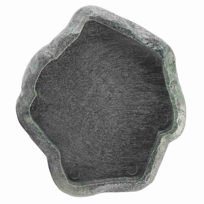 Reptile Bowl, Resin Rock Reptile Food and Water Feeder Pet Aquarium Ornament Terrarium Dish Plate for Tortoise Lizard Iguana(Dark Green S) - color: Dark green S