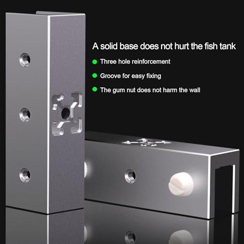 Reptile Lamp Stand, Adjustable Aluminium Alloy Hanging Lamp Holder for Turtle Tank Fish Tank, Reptile Light Bracket with Reinforced Base for Aquariums up to 19mm Glass