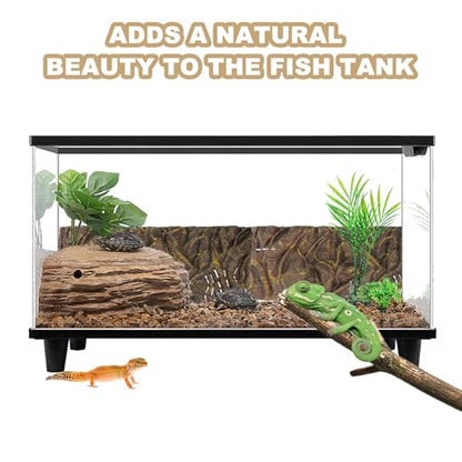 NUOBESTY Reptile Tank Background Board Waterproof 3D Aquarium Decorative Bark Effect Panel Corrosion Resistant for Terrarium Habitat and Fish Tank Decoration